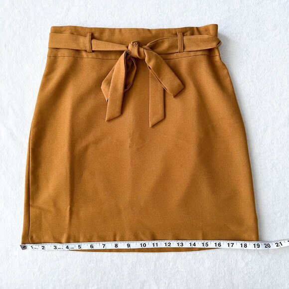 ASOS Mini Mustard Yellow Orange Gold Bow Tie Skirt - Size 4 (Small) - Picture 7 of 11